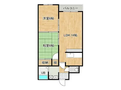 フロンティアS26(2LDK/2階)の間取り写真