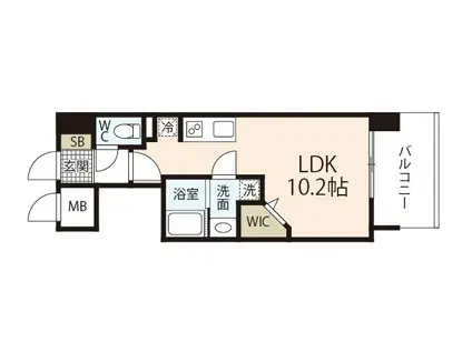 PEACE OF I(ワンルーム/2階)の間取り写真
