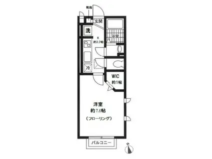 リリーレフア(1K/2階)の間取り写真