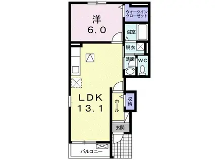 モデルノ パラッツオ(1LDK/1階)の間取り写真