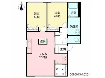 グレイス蔵上 A棟(2LDK/2階)の間取り写真