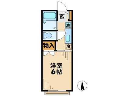 リファインド柚木(1K/1階)の間取り写真