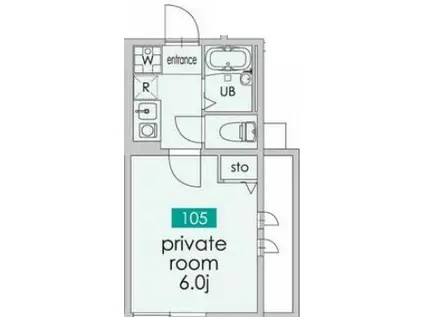VILLE中落合(1K/1階)の間取り写真