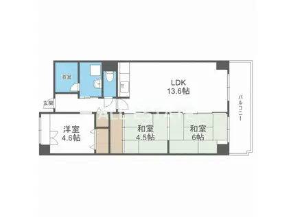 グリーン鶴見(3LDK/3階)の間取り写真