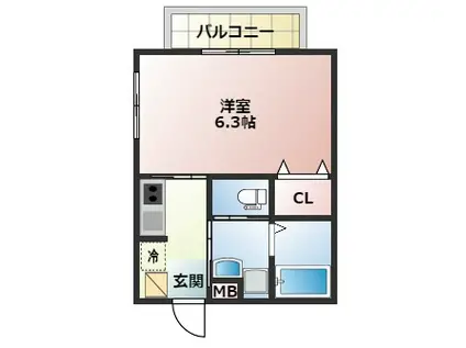 SAINT JURIEN VILLAGE(1K/1階)の間取り写真