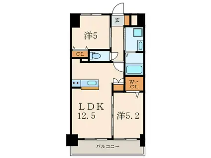 ニューリバー黄金(2LDK/2階)の間取り写真