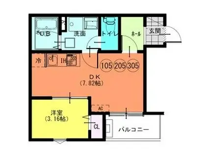 FSTYLE八尾北久宝寺(1LDK/3階)の間取り写真