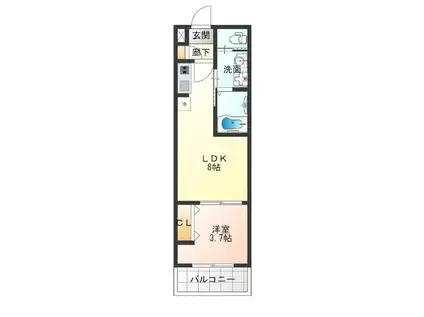 アッシュメゾン花園町III(1LDK/3階)の間取り写真