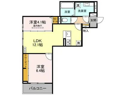 メゾン ド ソルテ(2LDK/3階)の間取り写真