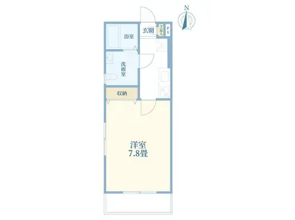 東急田園都市線 桜新町駅 徒歩3分 2階建 築19年(1K/2階)の間取り写真