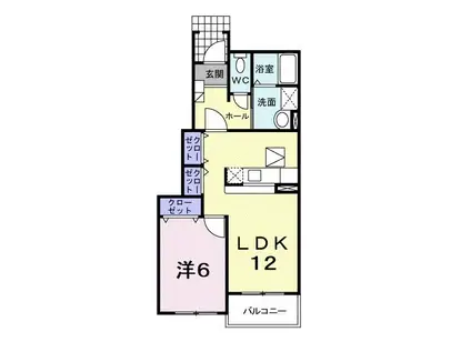プラティーク(1LDK/1階)の間取り写真