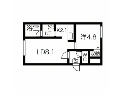 コンフォールN16(1LDK/4階)の間取り写真