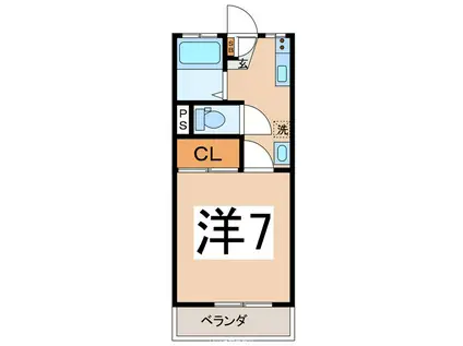 コーポ泉 富士見館(1K/2階)の間取り写真