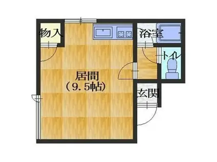 アルファヒルズII(ワンルーム/2階)の間取り写真