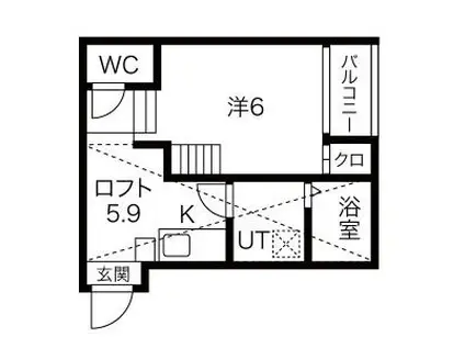 コンフォール松原町(1SK/1階)の間取り写真