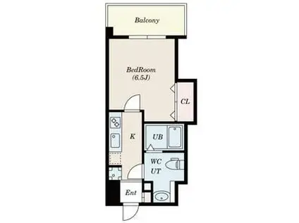 フレンシアノイエ東三国(1K/8階)の間取り写真