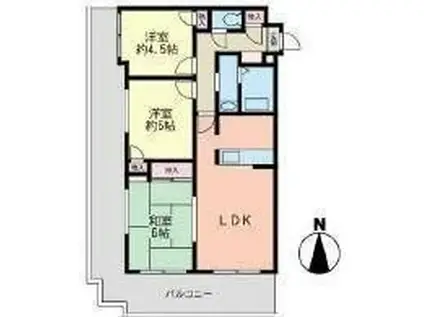 エルザサンリバー戸畑(3LDK/7階)の間取り写真