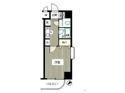 グラン・パァレ2(1K/1階)の間取り写真