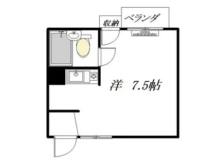明大前高山ビル(ワンルーム/3階)の間取り写真