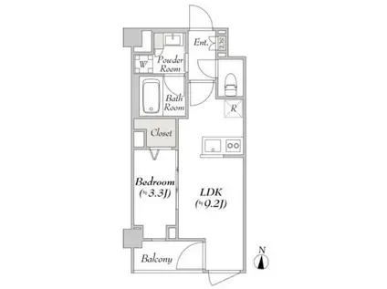 ルミーク北千住(1LDK/4階)の間取り写真