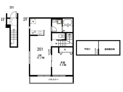 VISTA宮前(1LDK/2階)の間取り写真