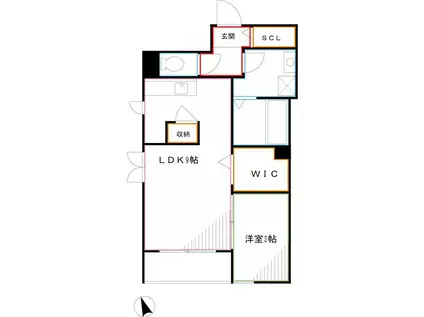 VIALE吉祥寺(1LDK/2階)の間取り写真