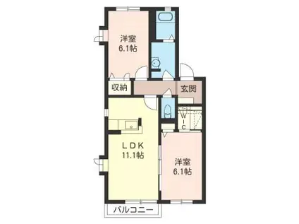 フォレストビレッジノースII(2LDK/2階)の間取り写真