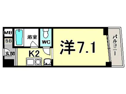 ノベラ海岸通(ワンルーム/13階)の間取り写真