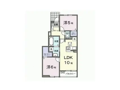 リヴィエール・ピリエI(2LDK/1階)の間取り写真