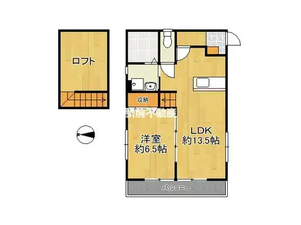 GARDEN白壁(1LDK/2階)の間取り写真