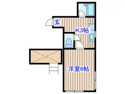 リーベンス柏木(1K/1階)の間取り写真