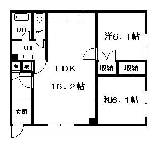 はしばコーポ(2LDK/2階)の間取り写真