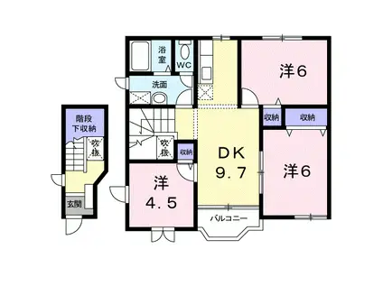 わかやま電鉄貴志川線 神前駅(和歌山) 徒歩12分 2階建 築26年(3DK/2階)の間取り写真