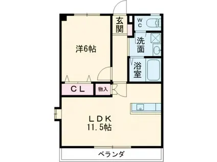 コーキア富洲原(1LDK/3階)の間取り写真