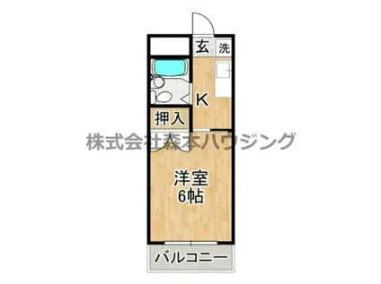 チェリー茄子作(1K/3階)の間取り写真