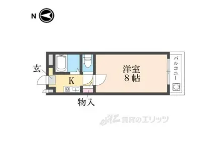 ヒルサイドヴィレッジ2番館(1K/2階)の間取り写真