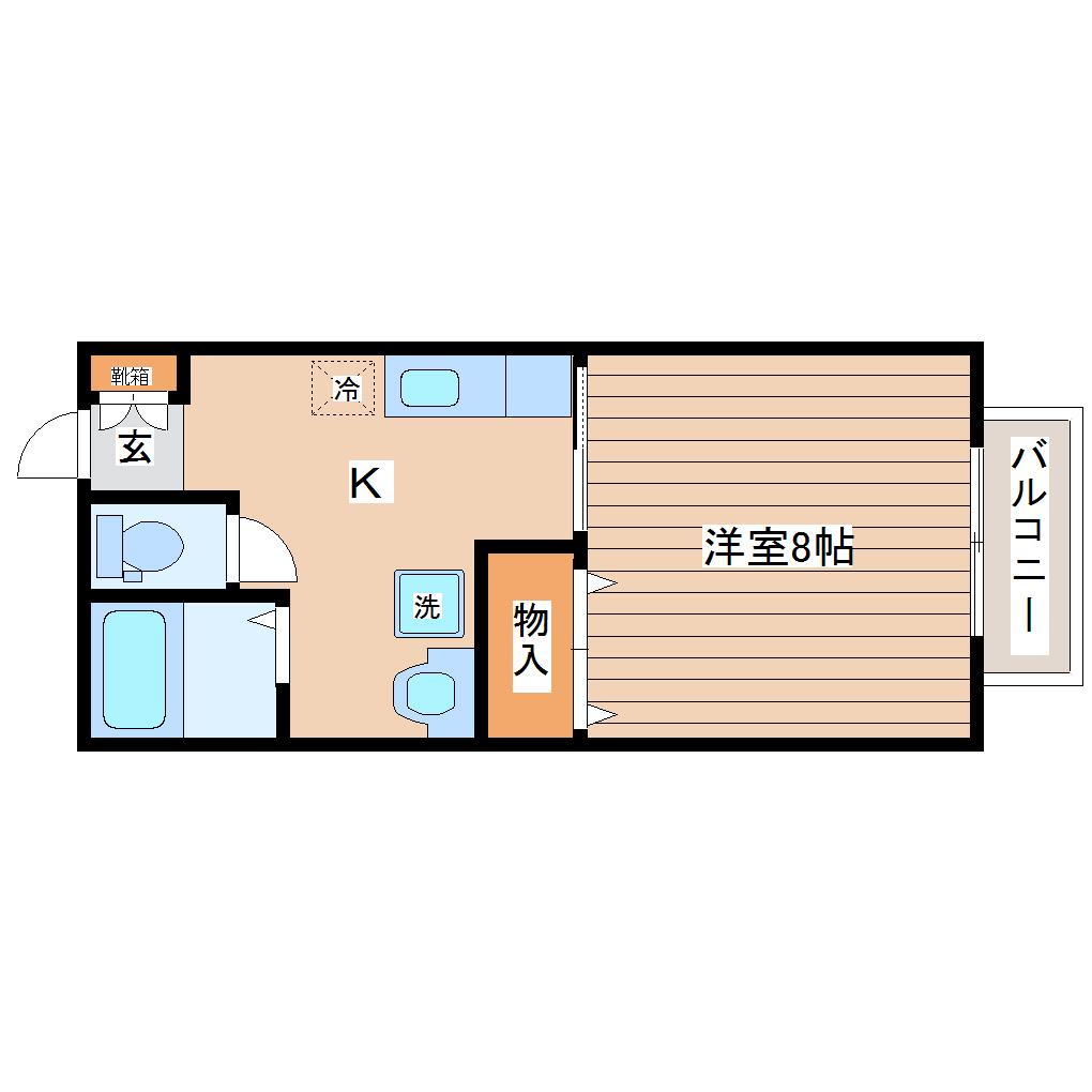 フィレンツェII(1K/2階)の間取り写真