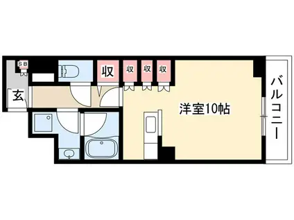 メイビル向陽町(ワンルーム/2階)の間取り写真