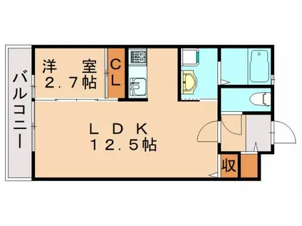 エルミタージュヒルズI(1LDK/2階)の間取り写真