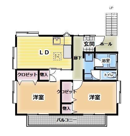 BMフラット(2LDK/2階)の間取り写真