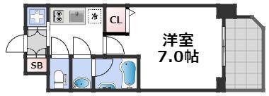 リッツ難波南II(1K/10階)の間取り写真