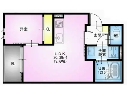 REGALEST さいたま新都心(1LDK/2階)の間取り写真