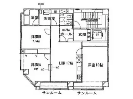 サクマビル11(3LDK/3階)の間取り写真