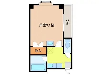 MITOKU39赤池(1K/1階)の間取り写真