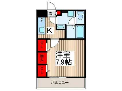 グレイス蘇我(1K/1階)の間取り写真