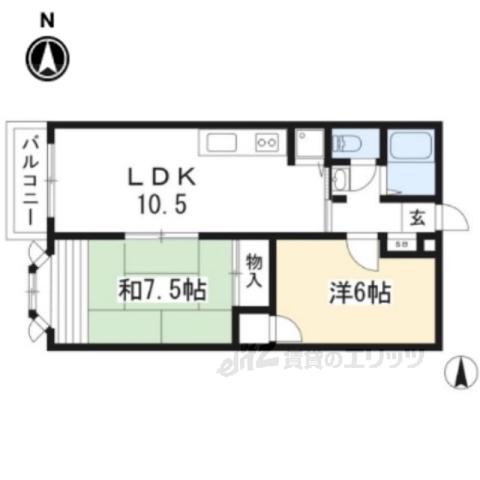 Lアポルテ(2LDK/2階)の間取り写真