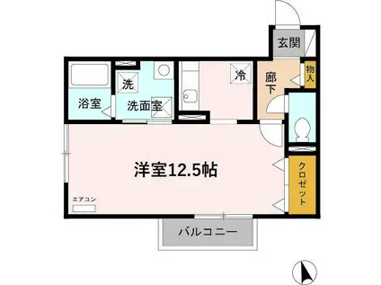 パルテール大町(ワンルーム/2階)の間取り写真