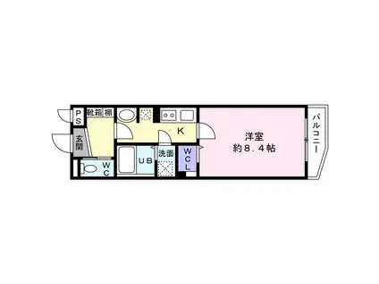 ヴィラ ルミエール(1K/4階)の間取り写真