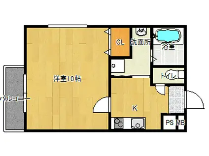 フジパレス鴻池新田1番館(1K/2階)の間取り写真