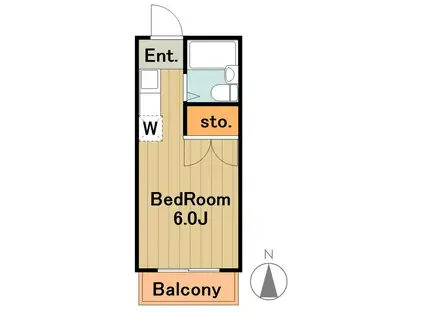 プレアヴェール(1K/2階)の間取り写真